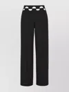 Dion Lee Stretch Nylon Wide-leg Trousers With Cut-out Waistband In Black