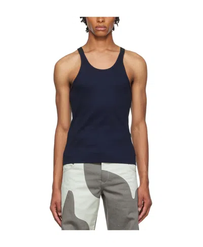 Dion Lee Stretch Ribbed Knitted Vest In Black