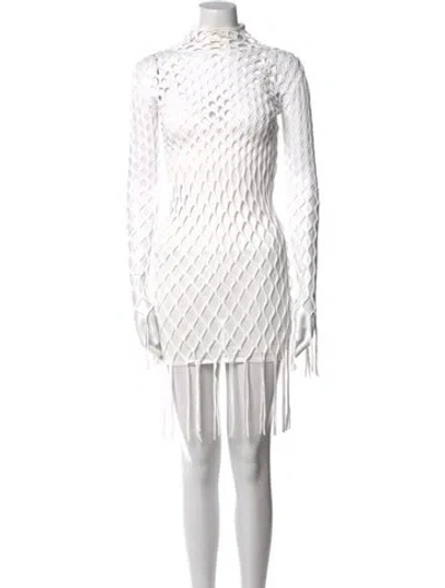 Pre-owned Dion Lee Striped Knee-length Dress In White
