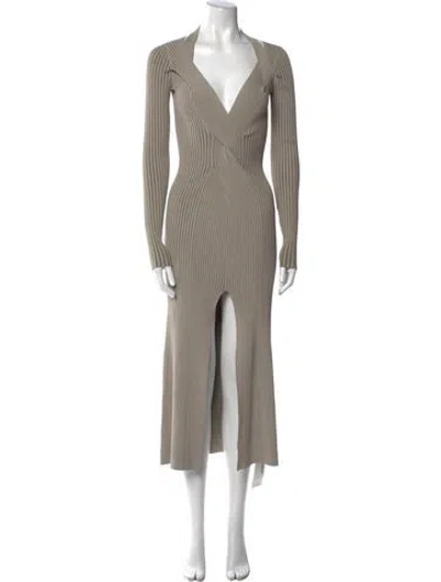 Pre-owned Dion Lee Striped Long Dress In Neutral