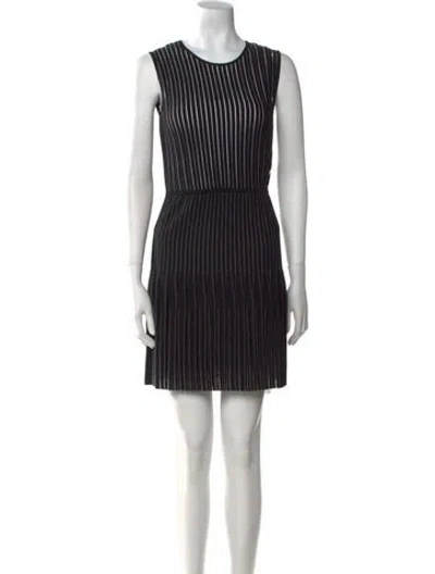 Pre-owned Dion Lee Striped Mini Dress In Black