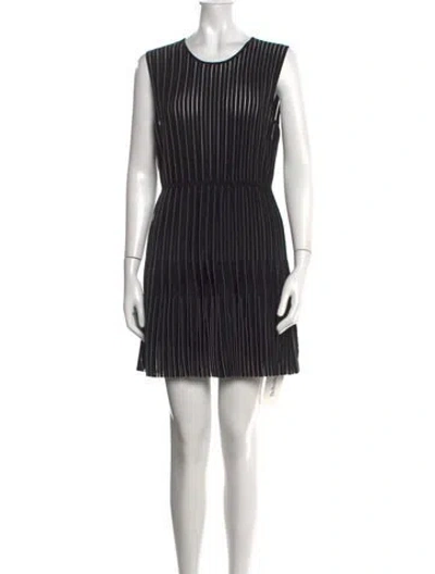 Pre-owned Dion Lee Striped Mini Dress In Black