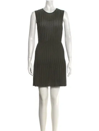 Pre-owned Dion Lee Striped Mini Dress In Green