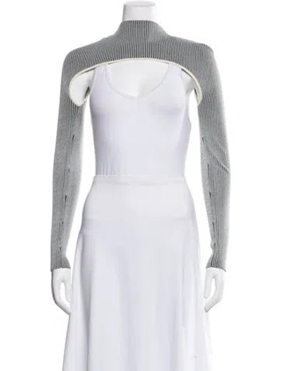 Pre-owned Dion Lee Striped Mock Neck Top In Neutral