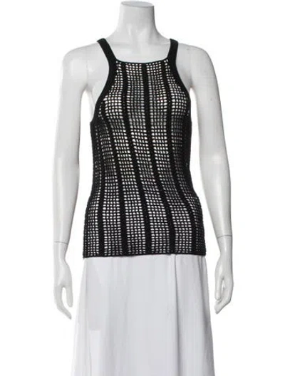 Pre-owned Dion Lee Striped Scoop Neck Sweater In Black