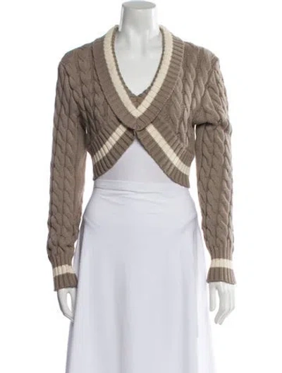 Pre-owned Dion Lee Striped V-neck Sweater In Neutral