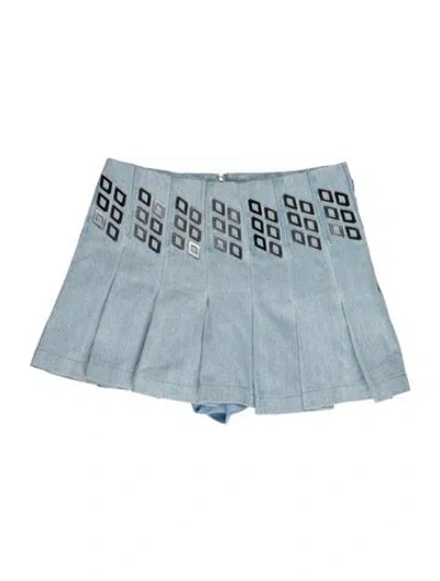 Pre-owned Dion Lee Studded Accents Mini Skirt In Blue