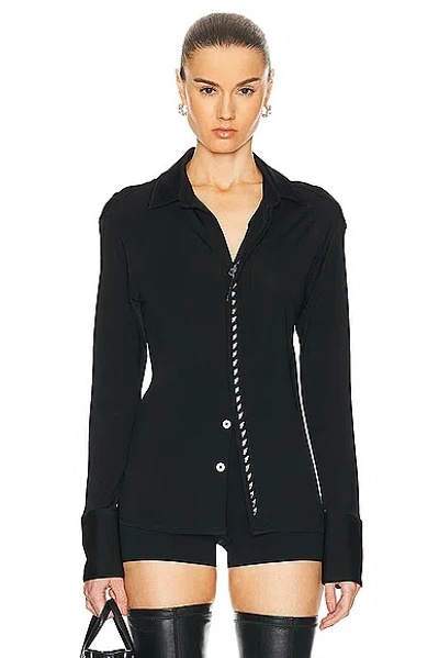 Dion Lee Studded-placket Shirt In Black