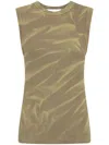 Dion Lee Sunfade Crinkle-print Tank Top In Green