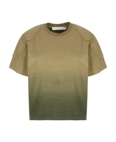 Dion Lee Sunfade-effect Shoulder-pad T-shirt In Green