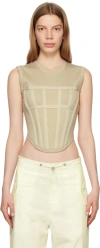 Dion Lee Taupe Corset Tank Top In Alloy
