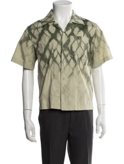 Pre-owned Dion Lee Tie-dye Print Short Sleeve Shirt In Green