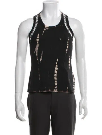 Pre-owned Dion Lee Tie-dye Print Sleeveless Shirt In Black