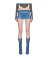 Dion Lee Toolbelt Denim Mini Skirt In Blue