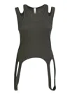 Dion Lee Double Loop Detail Tank Top In Green