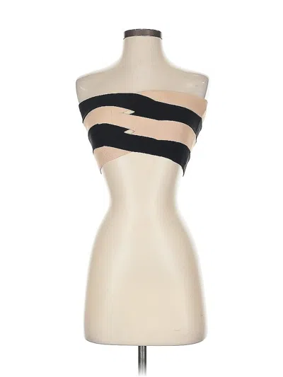 Pre-owned Dion Lee Tube Top Tan Strapless Neckline Tops In Brown