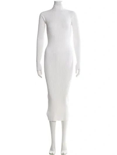 Pre-owned Dion Lee Turtleneck Long Dress In White