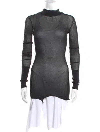 Pre-owned Dion Lee Turtleneck Long Sleeve Top In Gray