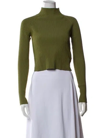 Pre-owned Dion Lee Turtleneck Long Sleeve Top In Green