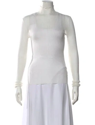 Pre-owned Dion Lee Turtleneck Long Sleeve Top In White