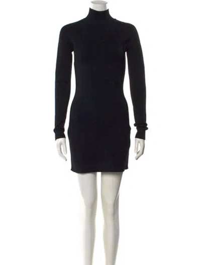 Pre-owned Dion Lee Turtleneck Mini Dress In Black