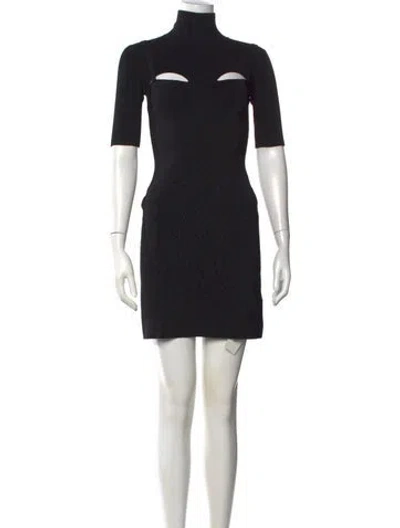 Pre-owned Dion Lee Turtleneck Mini Dress In Black