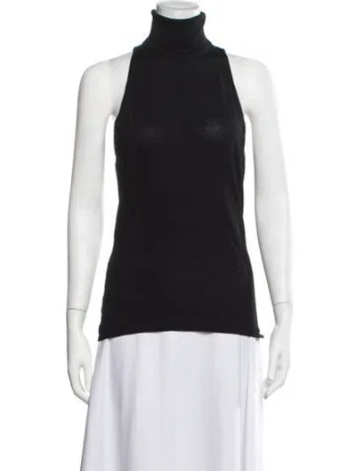 Pre-owned Dion Lee Turtleneck Sleeveless Top In Black