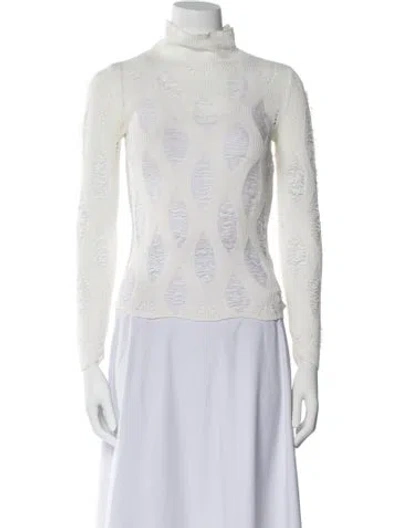 Pre-owned Dion Lee Turtleneck Sweater In White