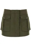 Dion Lee Nylon Twill Cargo Bomber Mini Skirt In Brown