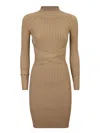 Dion Lee Twist-detail Ribbed-knit Minidress In Brown