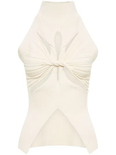 Dion Lee Ribbed knit Cutout Top In Neutrals ModeSens