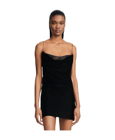Dion Lee Velvet Architrave Corset Mini Dress In Black
