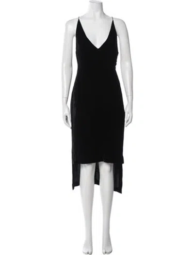 Pre-owned Dion Lee Velvet Midi Length Dress In Black