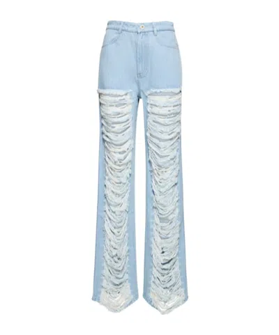 Dion Lee Vintage-style Distressed Denim Trousers In Blue
