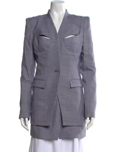 Pre-owned Dion Lee Virgin Wool Knee-length Dress In Blue