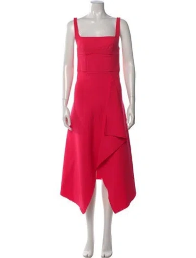 Pre-owned Dion Lee Virgin Wool Midi Length Dress In Pink