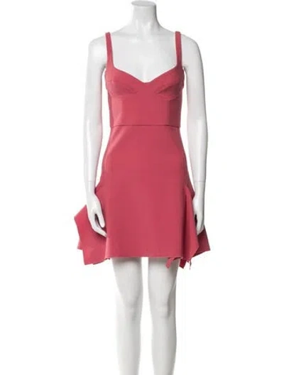 Pre-owned Dion Lee Virgin Wool Mini Dress In Pink