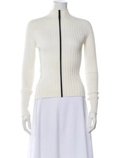 Pre-owned Dion Lee Virgin Wool Mock Neck Sweater In Neutral