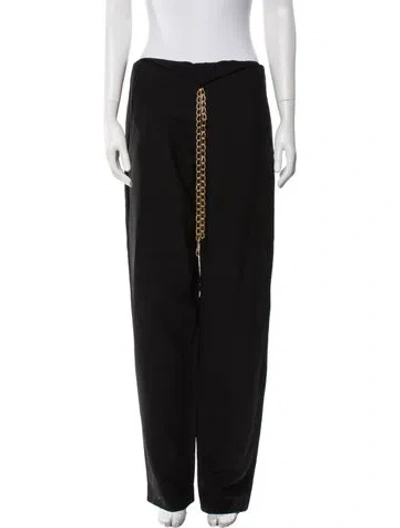 Pre-owned Dion Lee Virgin Wool Straight Leg Pants W/ Tags In Black