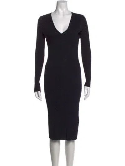 Pre-owned Dion Lee V-neck Knee-length Dress In Black