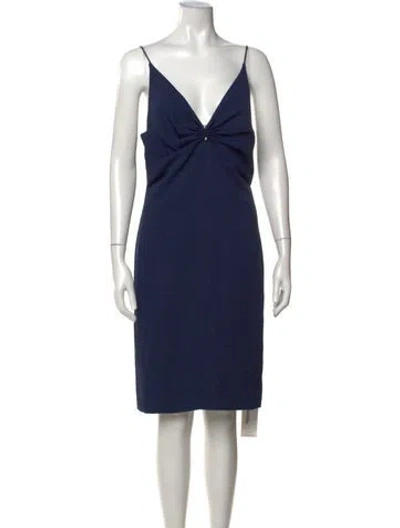 Pre-owned Dion Lee V-neck Knee-length Dress In Blue