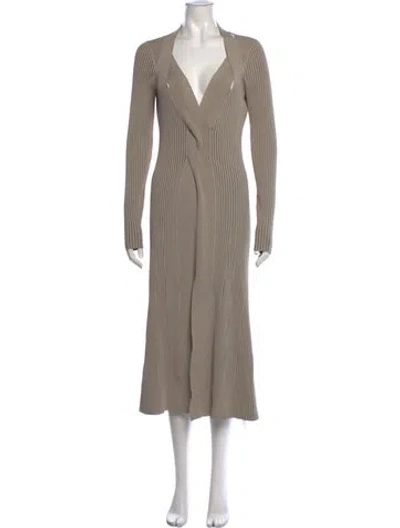 Pre-owned Dion Lee V-neck Long Dress In Neutrals