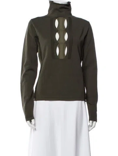 Pre-owned Dion Lee V-neck Long Sleeve Sweatshirt In Green