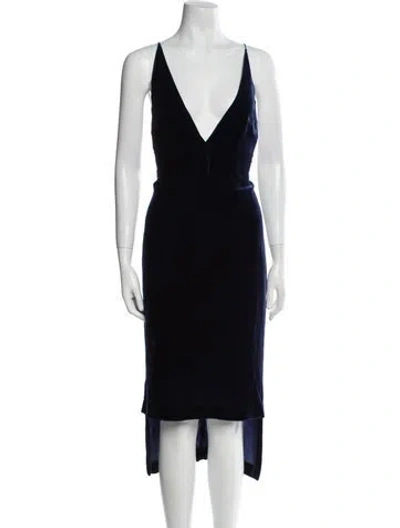 Pre-owned Dion Lee V-neck Midi Length Dress In Blue