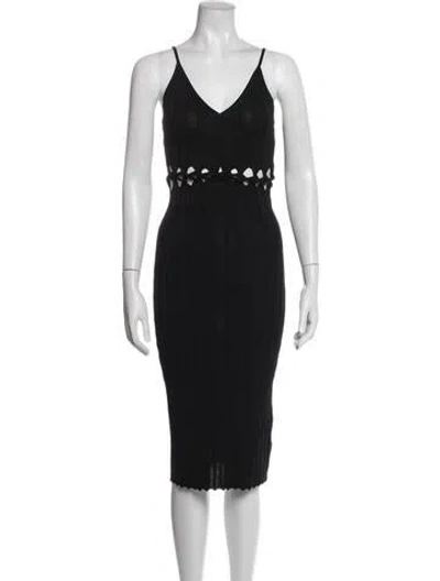 Pre-owned Dion Lee V-neck Midi Length Dress In Blue