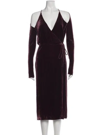 Pre-owned Dion Lee V-neck Midi Length Dress In Purple