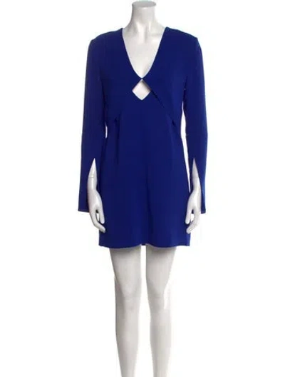 Pre-owned Dion Lee V-neck Mini Dress In Blue