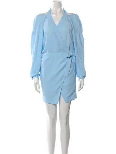 Pre-owned Dion Lee V-neck Mini Dress In Blue
