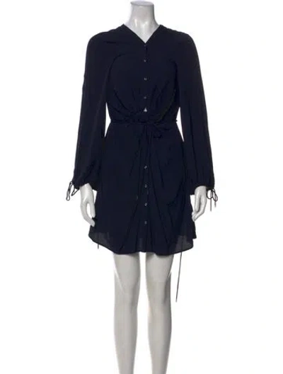 Pre-owned Dion Lee V-neck Mini Dress In Blue