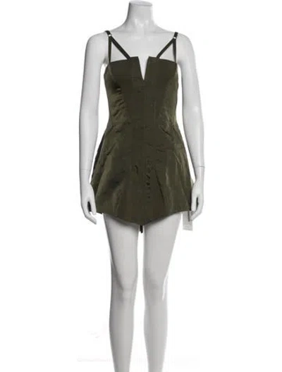 Pre-owned Dion Lee V-neck Mini Dress In Blue